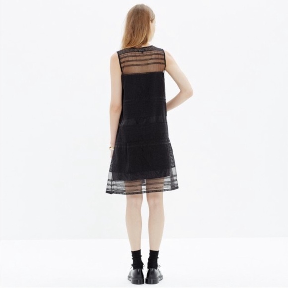 NWT Madewell Sleeveless Dusk Sheer Embroidered Black Dress Sz 2 (XS) - Picture 8 of 8
